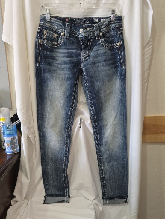 Miss Me Denim - Miss Me Blue Faded Distressed Skinny Jeans